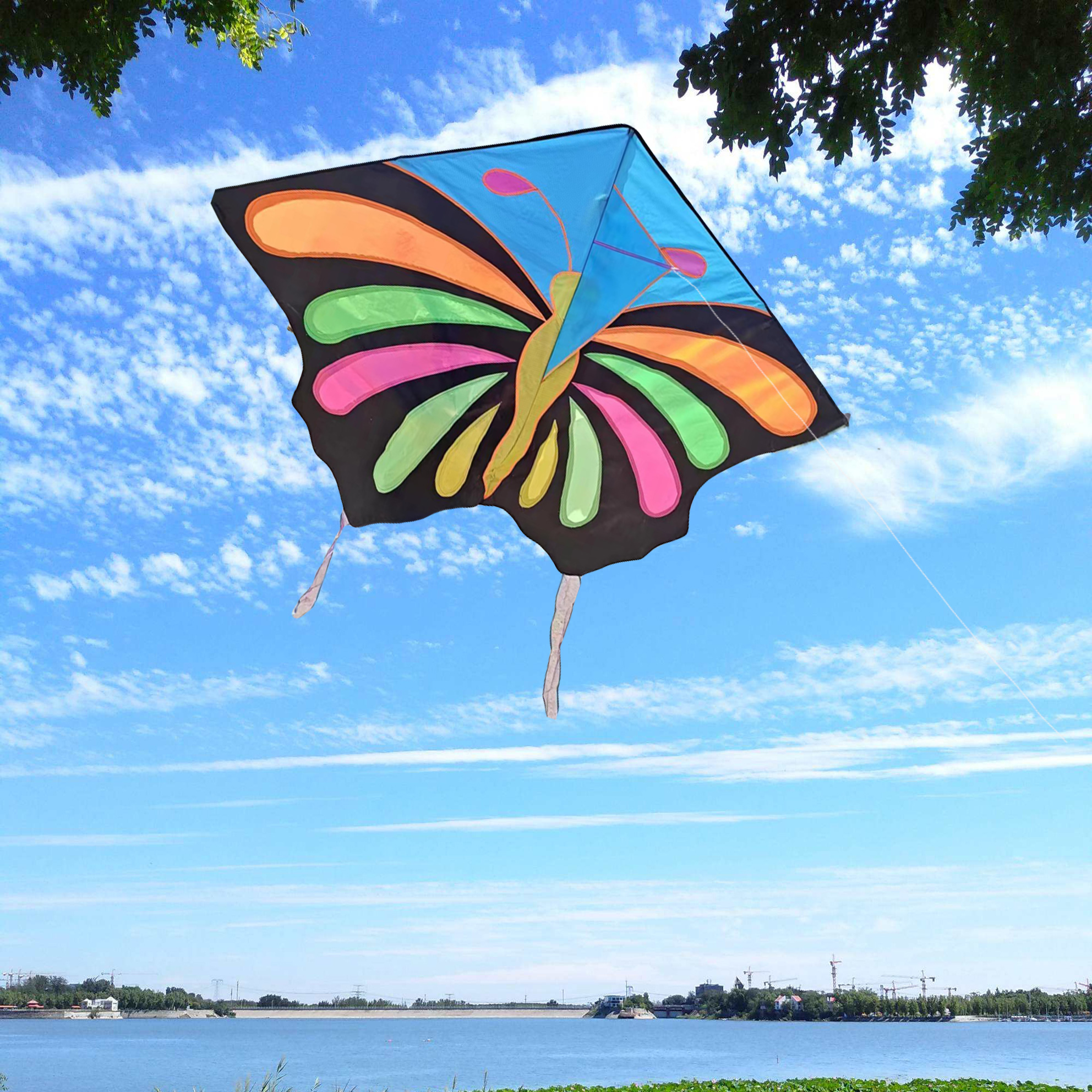 风筝2025新款拼接潍坊飞天彩虹风筝大型大小号长尾