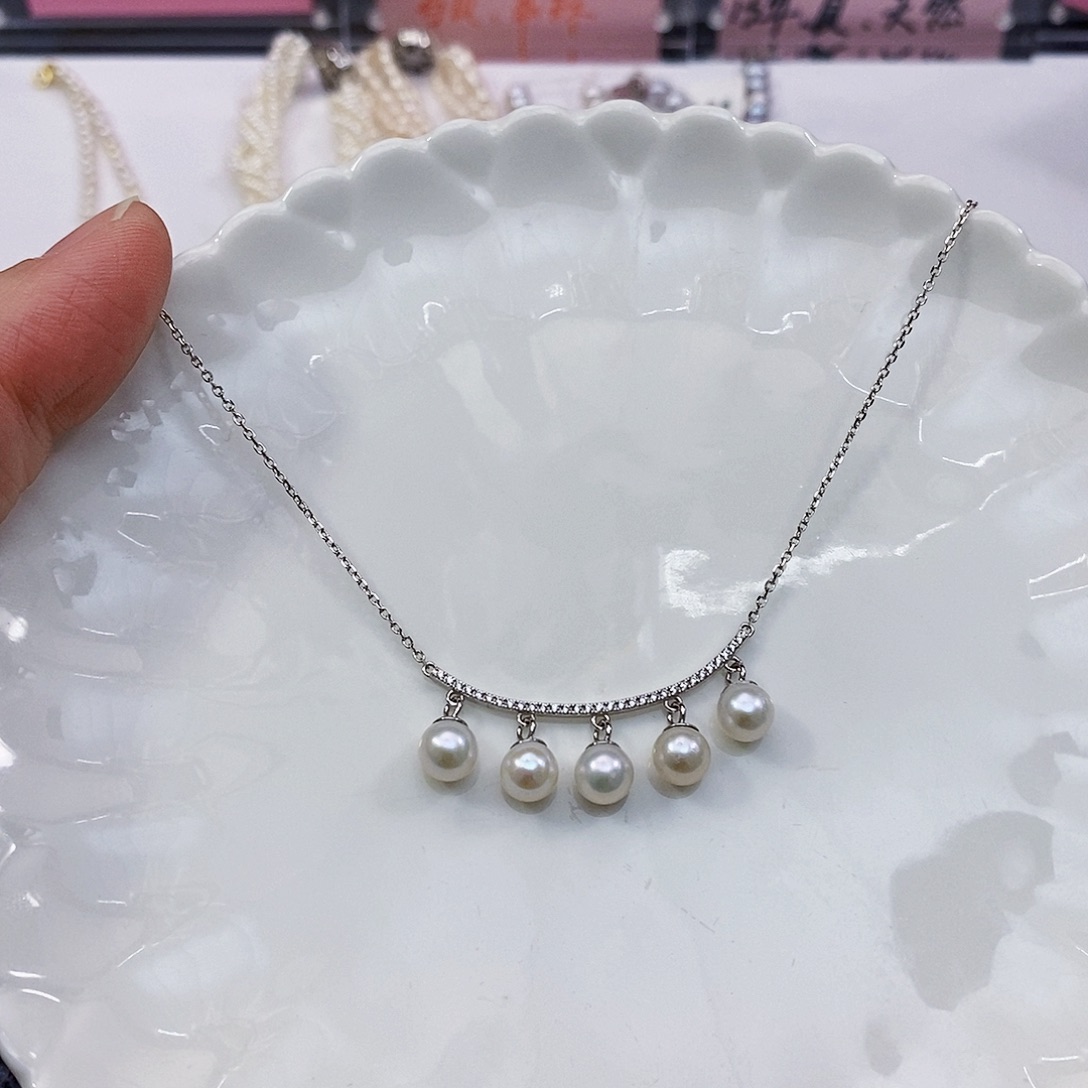 淡水珍珠特价不退换项链银S925镶嵌