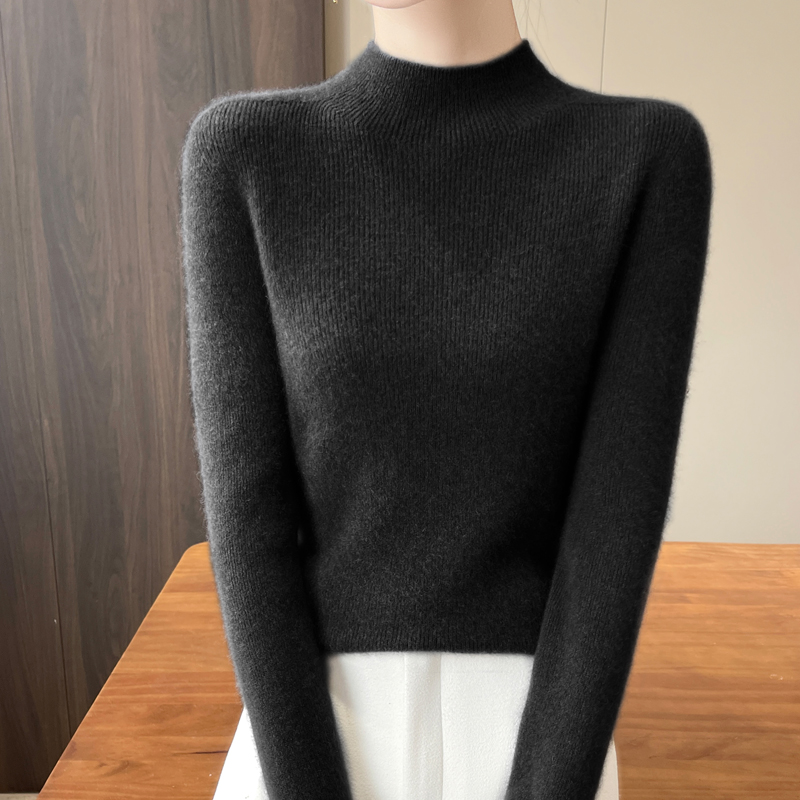 新 秋冬季一线成衣半高领针织衫修身打底衫套头毛衣432