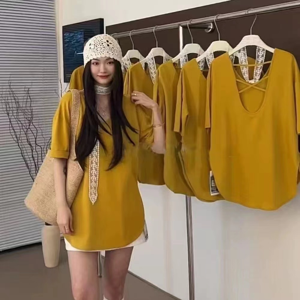 女夏季新款洋气宽松百搭短袖T恤亲子B3254