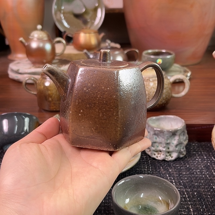 柴烧六方壶泡茶壶