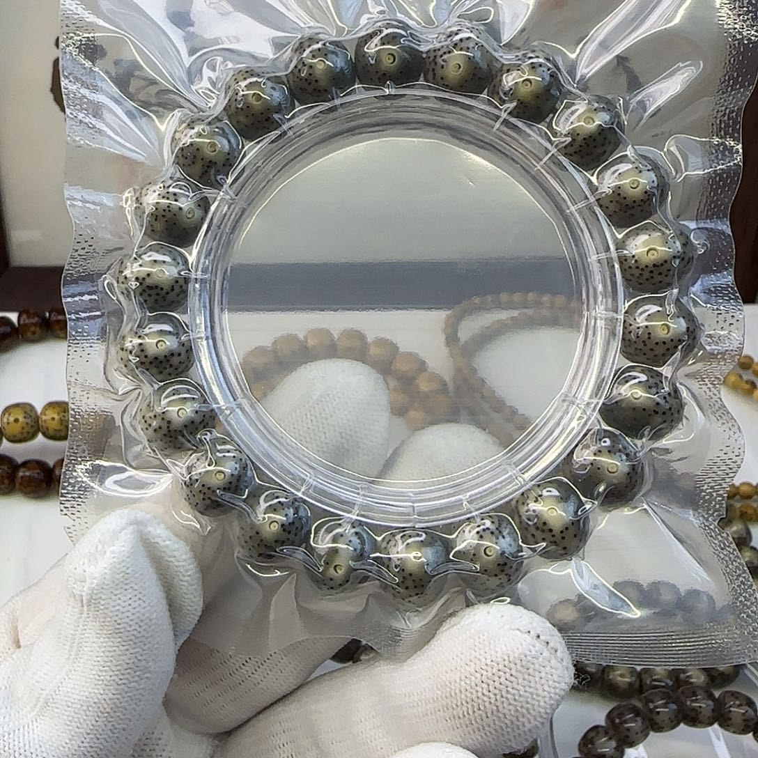 星月菩提手串卡12苹果珠满绿小细星