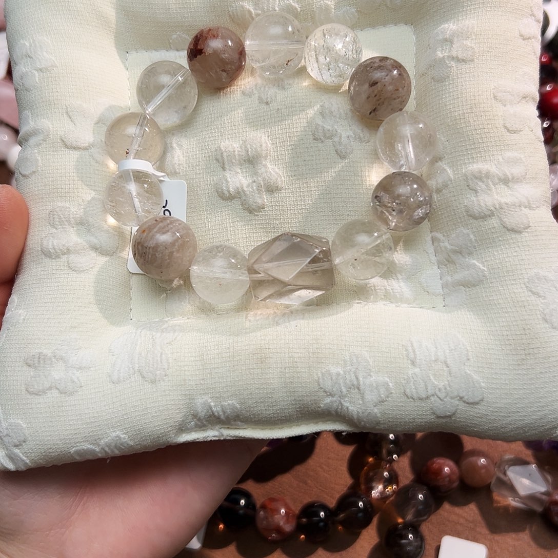 手链银S925镶嵌烟晶雪山
