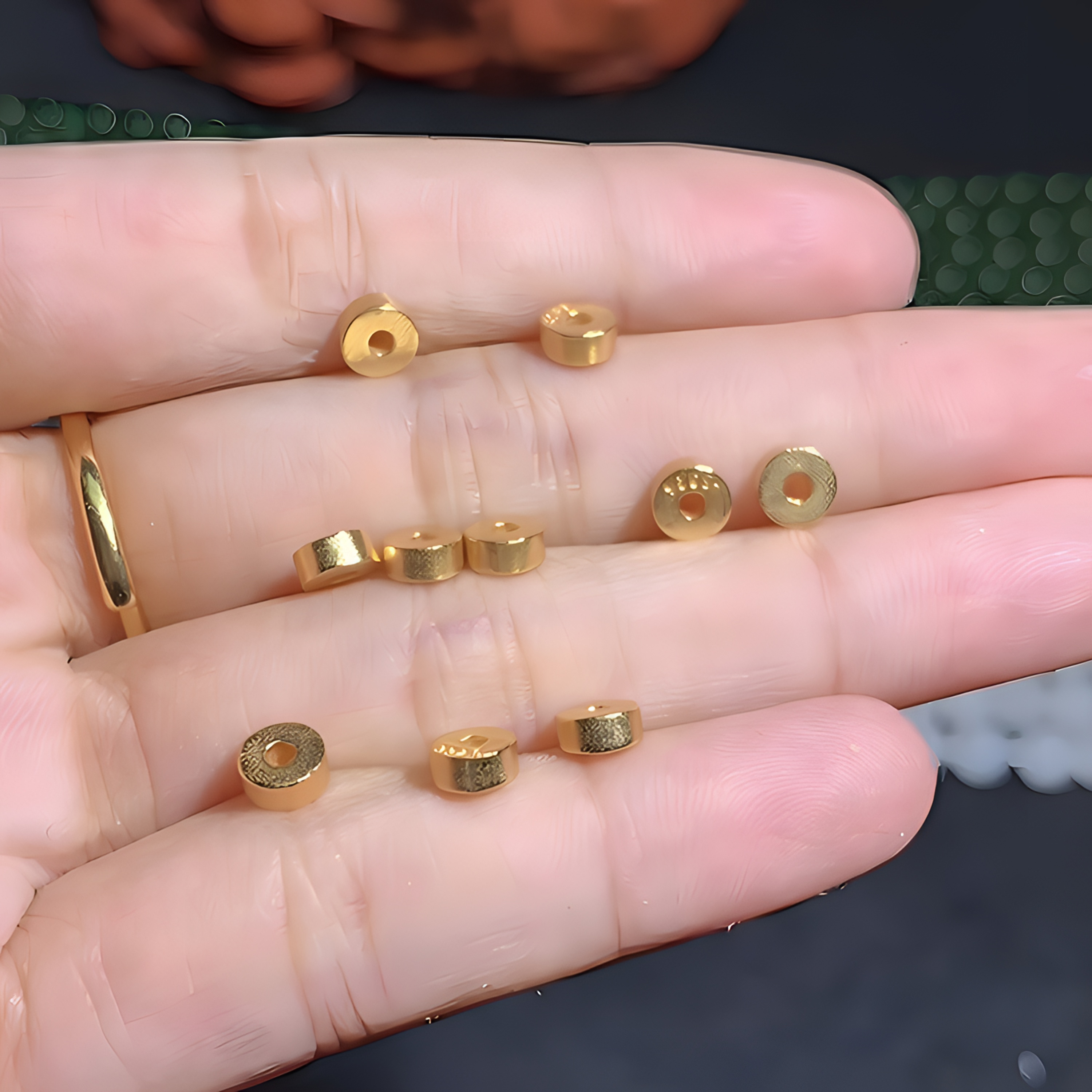 925银银制品 s925银金色隔片5x2左右2个(A1-254)