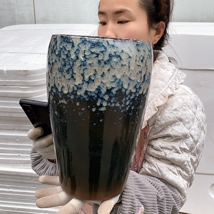 紫砂花盆瑕疵口16高28