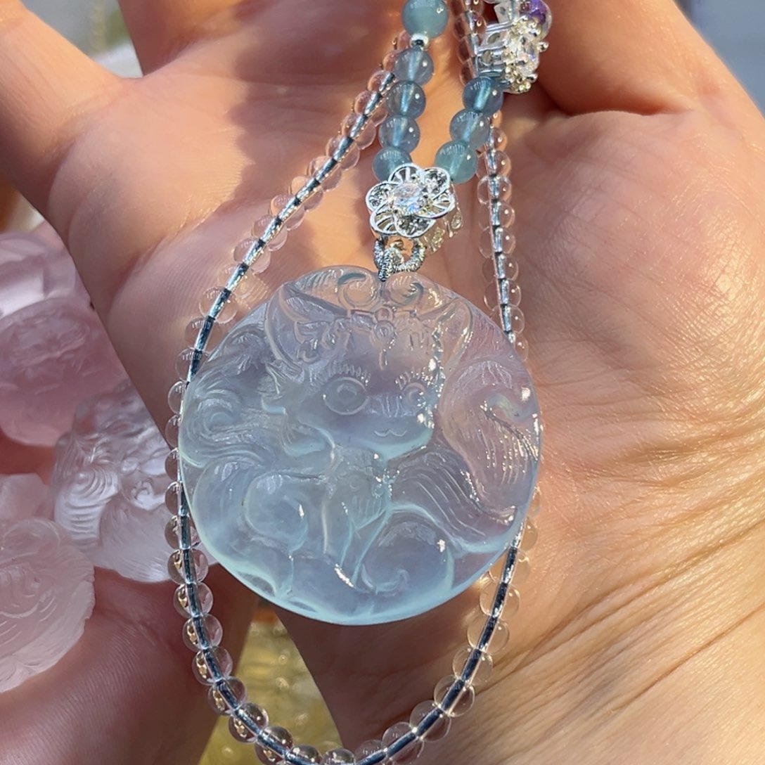 水晶颈饰未镶嵌?****心海蓝宝可爱