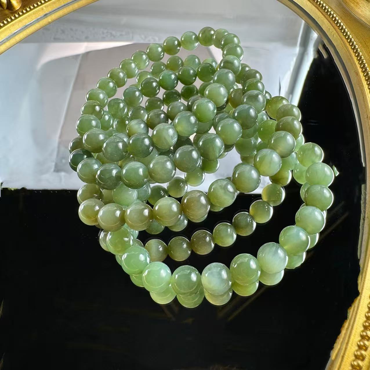 天然和田玉(碧玉)手链-多样性发一珠径8mm-HTY894