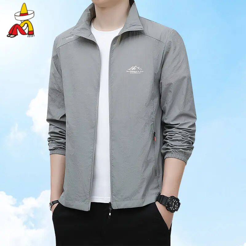 【稻草人】防晒衣夏季男士薄款冰感透气立领防晒衣宽松大码户外钓鱼