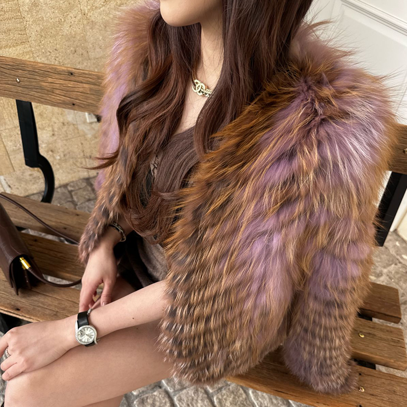 3号琪琪家（44201-44400）设计师孤品皮草外套女狐狸毛貉子毛网红款