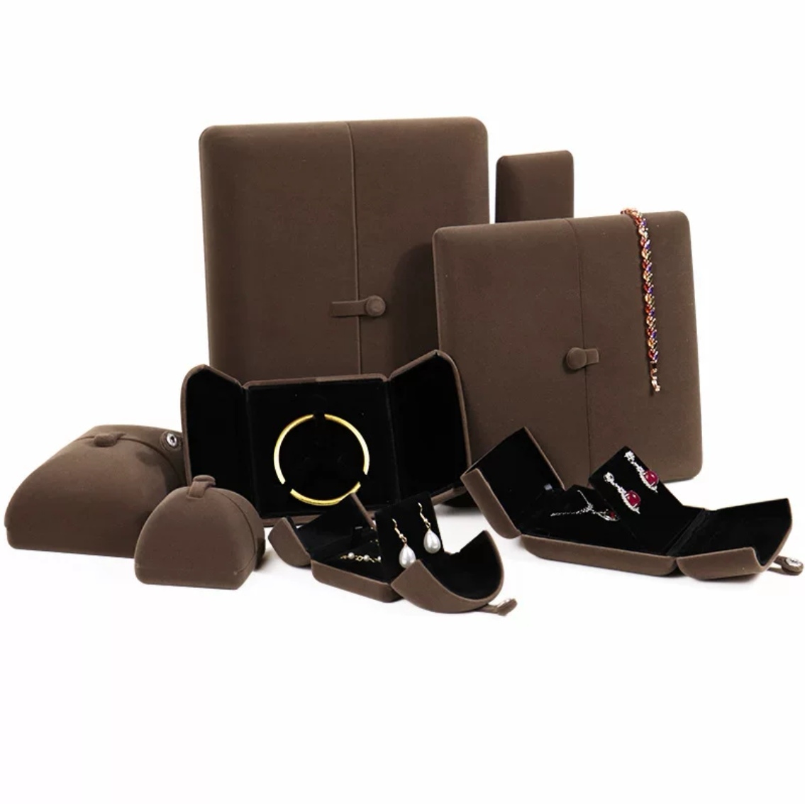 首饰盒/箱 绒布双开首饰盒收纳盒