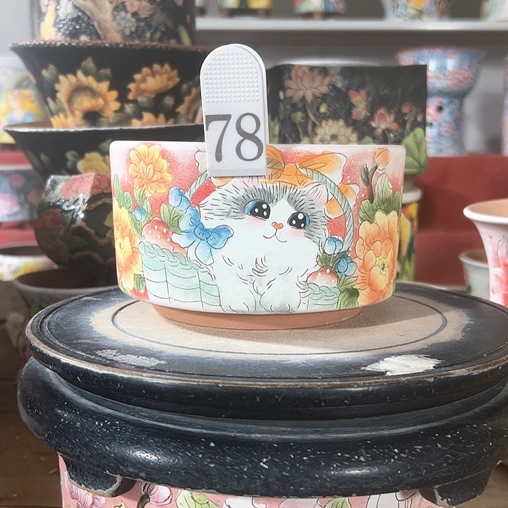 景德镇手绘花盆 满38包邮