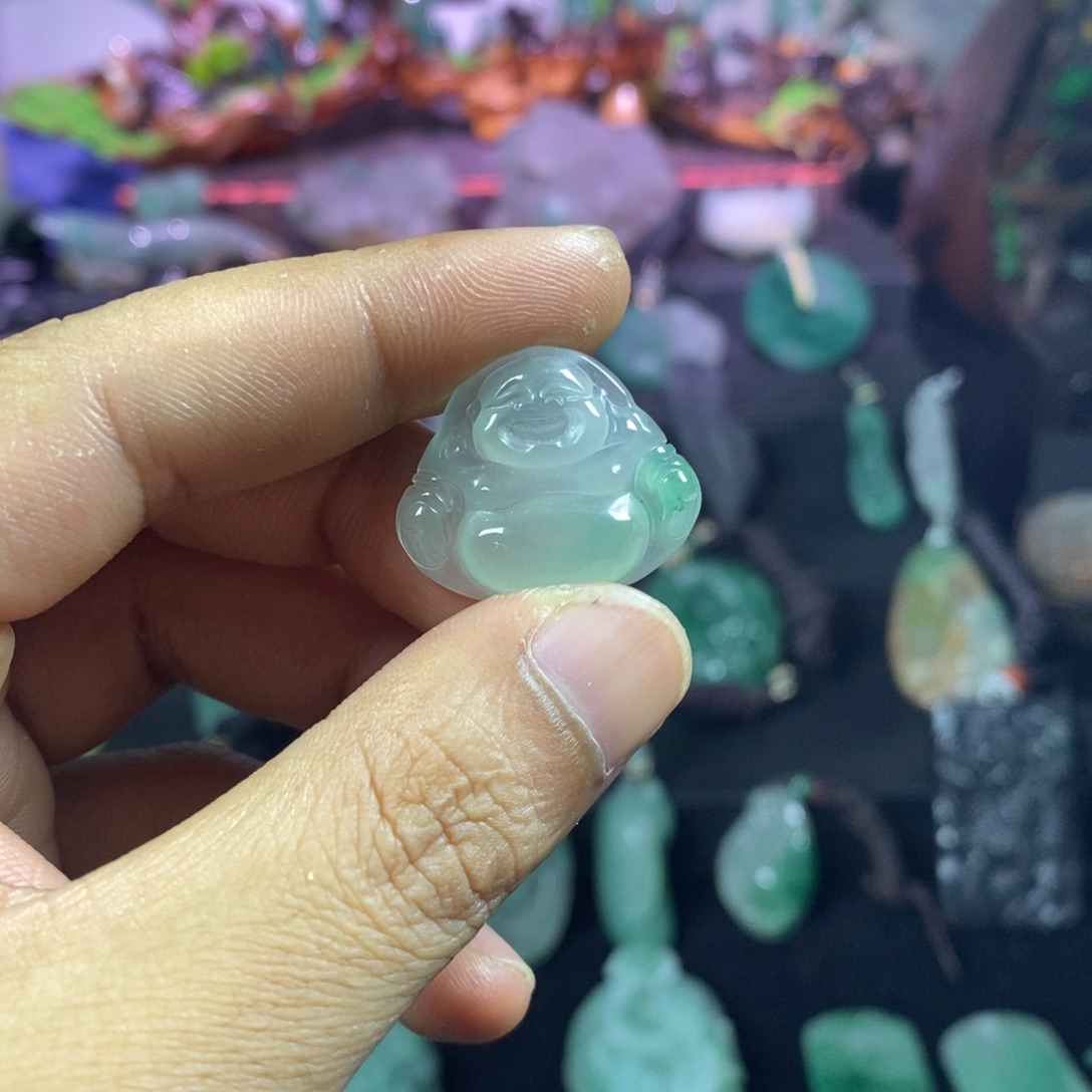 石英质玉（非洲翠）未镶嵌吊坠(赠链)