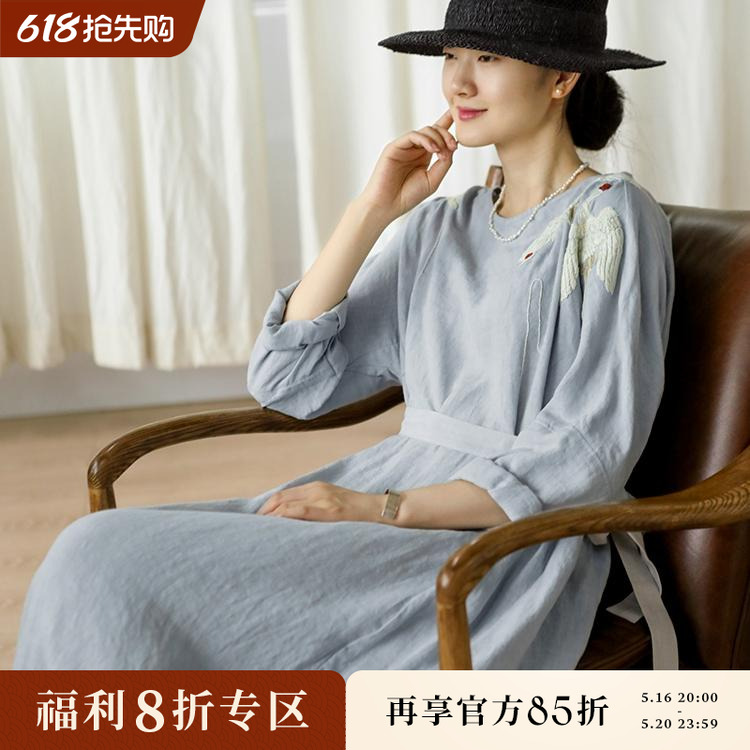 【经典回归】牧衣原创设计棉麻民族风宽松袍子连衣裙女 不知东南