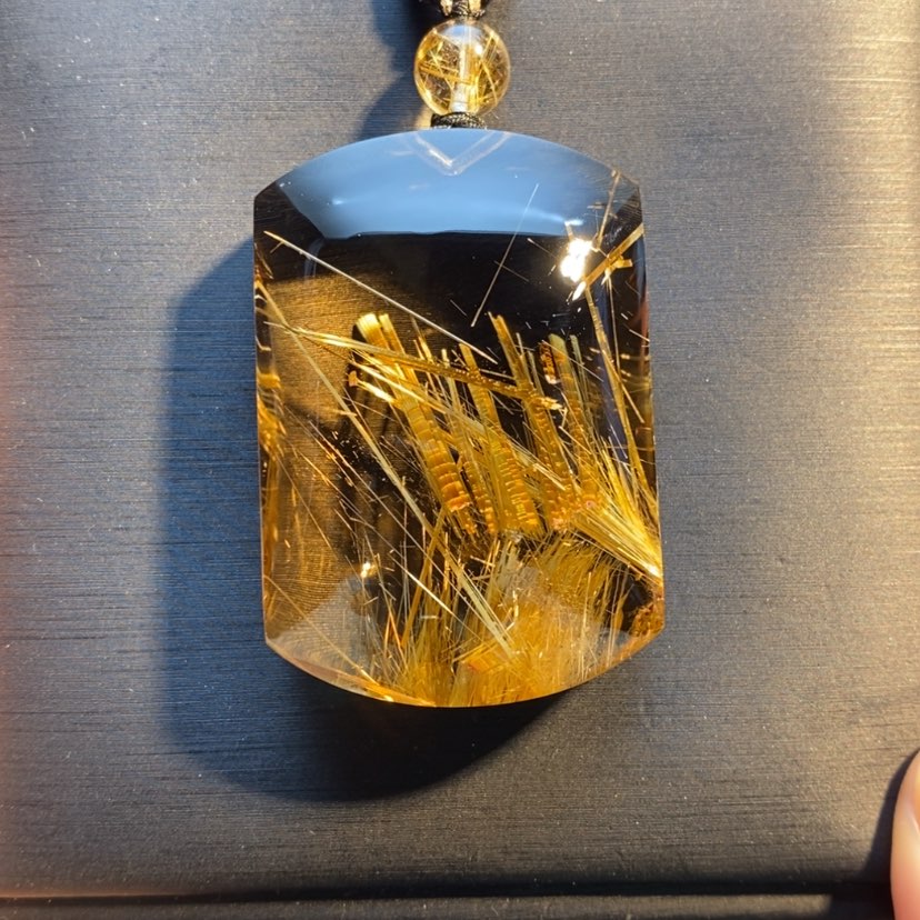 【闪购商品】水晶颈饰未镶嵌天然钛晶无事牌吊坠