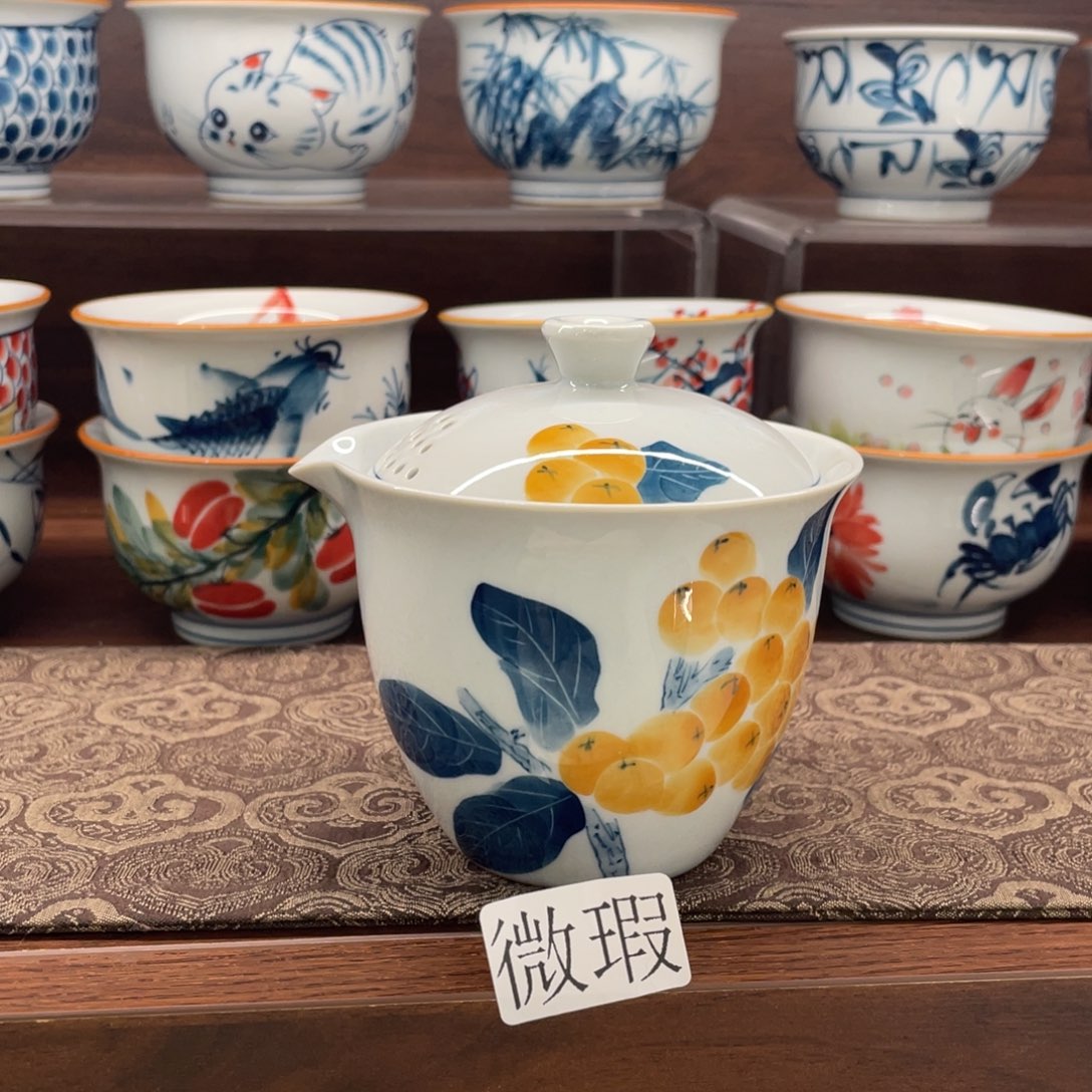 微瑕釉下彩纯手绘