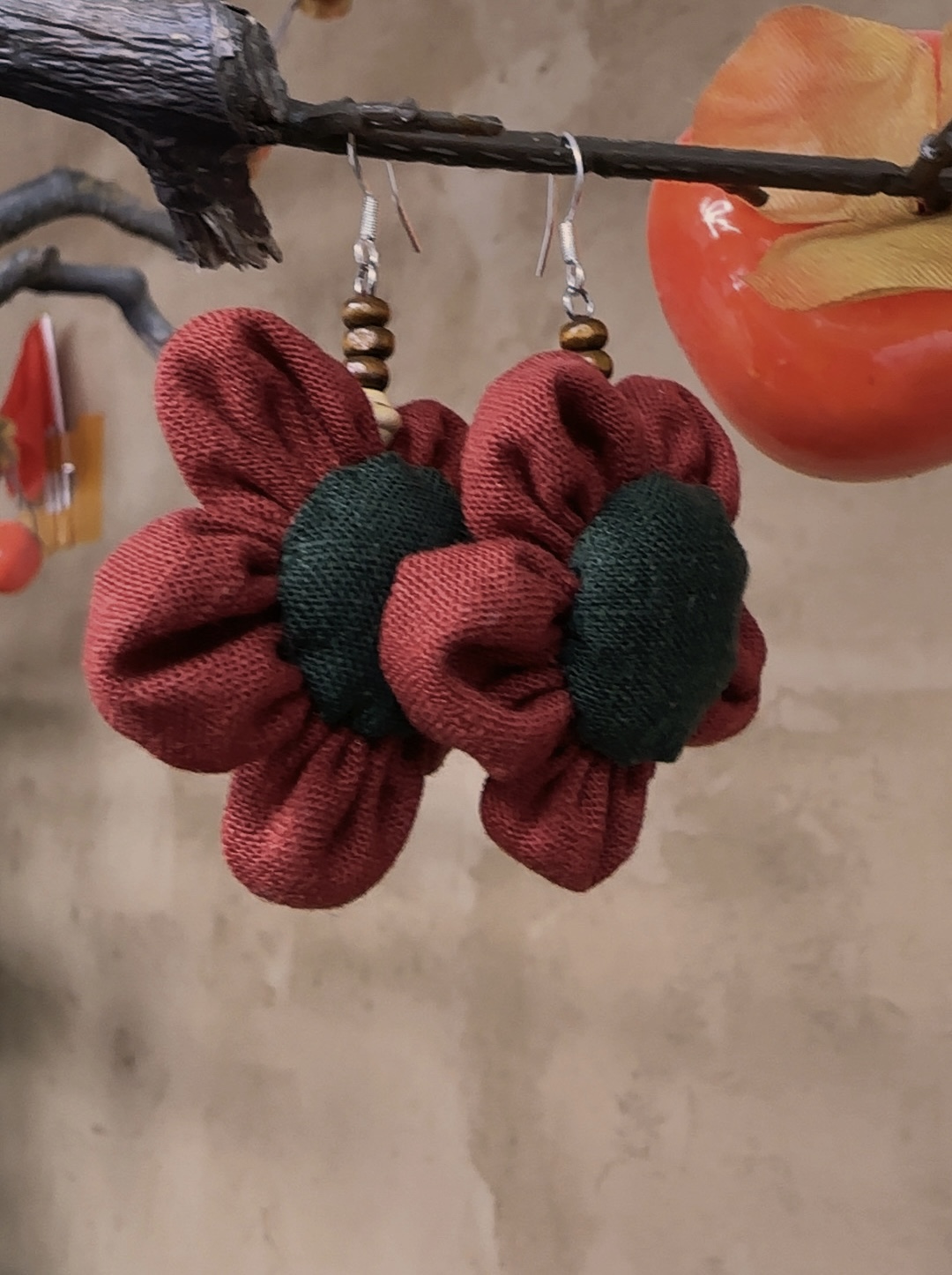 非金属布艺吊坠 原创复古手工艺饰品非金属布艺配饰