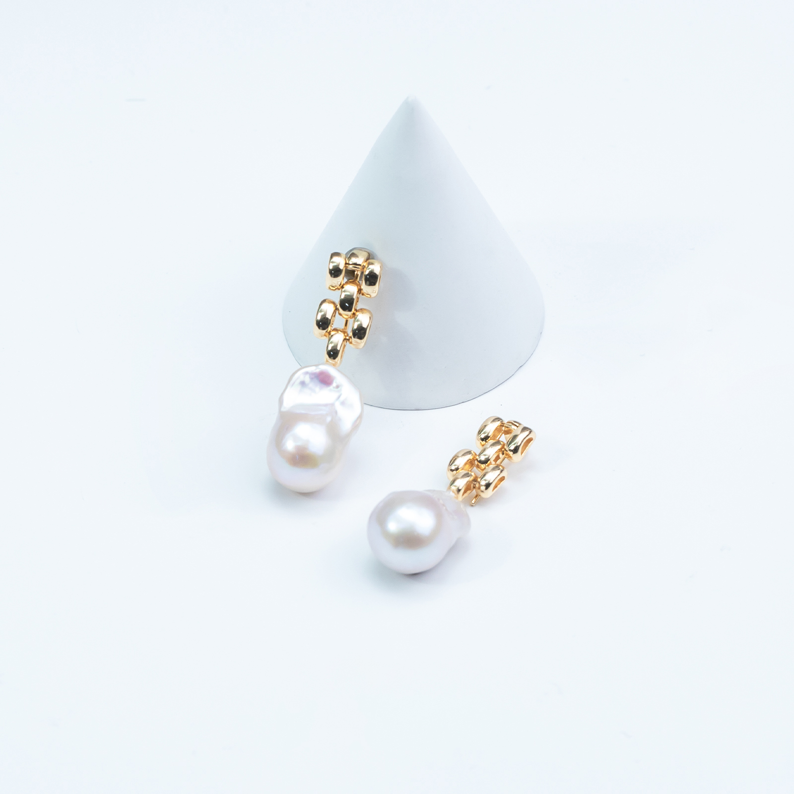 珈白丽淡水巴洛克S925银耳饰11*13mm优雅多样性发货1件【曼曼设计】