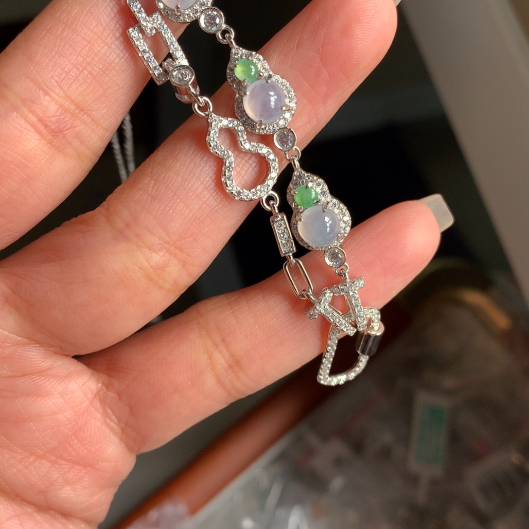 翡翠银S925镶嵌颈饰项链