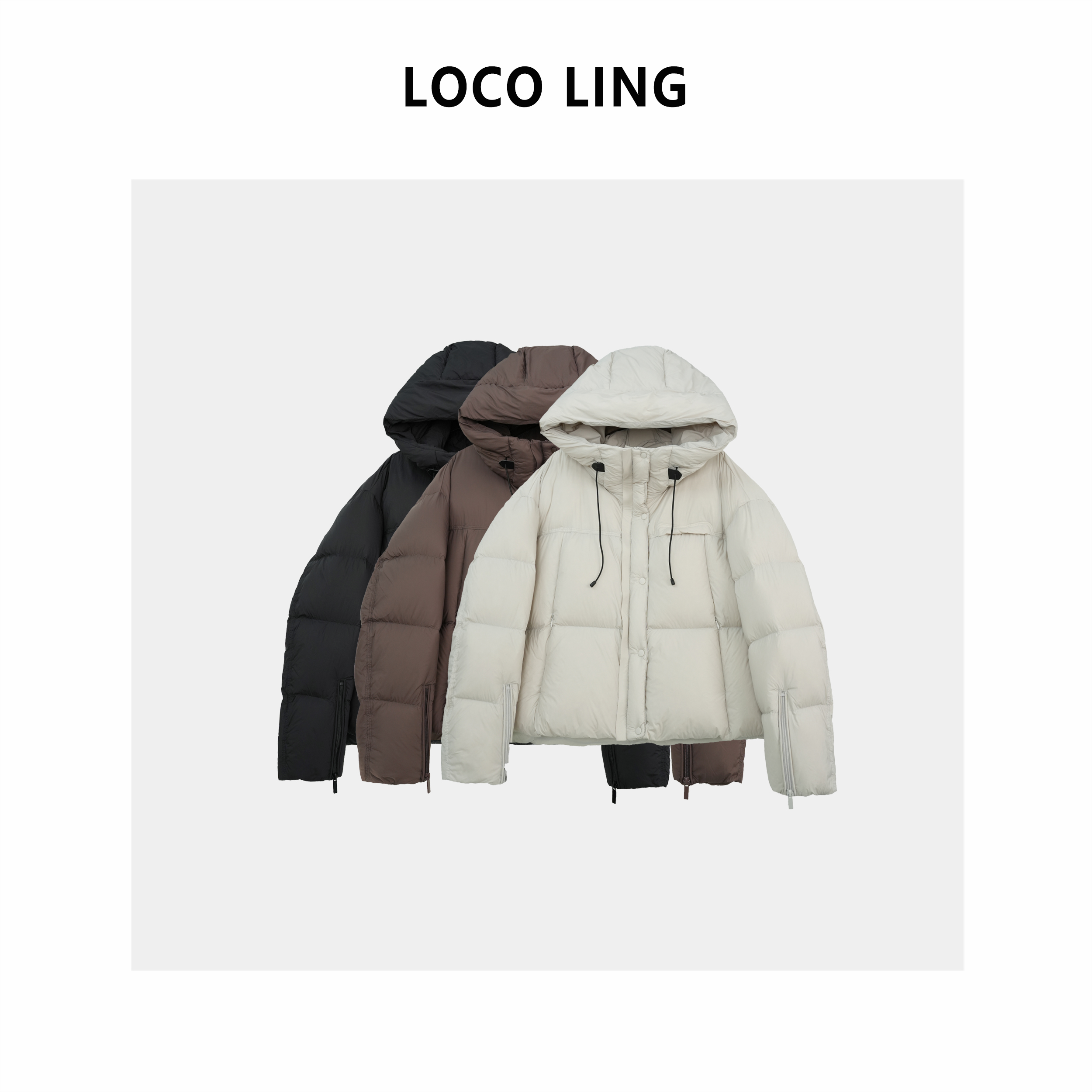 LOCO LING匈牙利羽绒服 高蓬高洁进口90%白鸭绒羽绒服外套LOYRF07