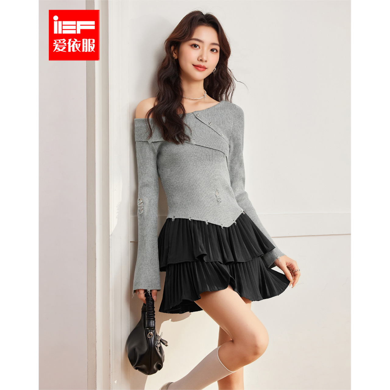 IEF/爱依服2025年早秋巨好看轻熟时尚设计上衣韩系漂亮毛针织衫