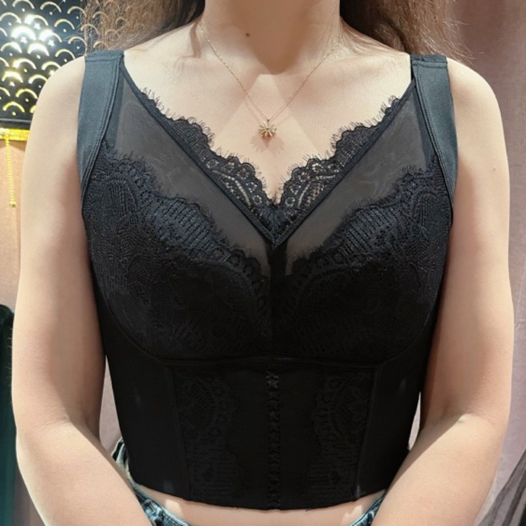 慕纱大胸显小薄杯全罩杯蕾丝收副乳收胃腩调整型内衣