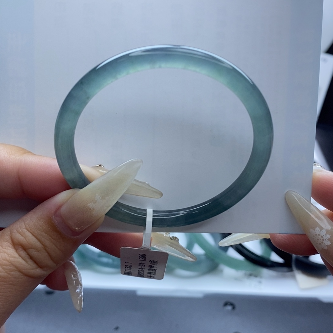 定制翡翠未镶嵌成品买断蓝绿渐变