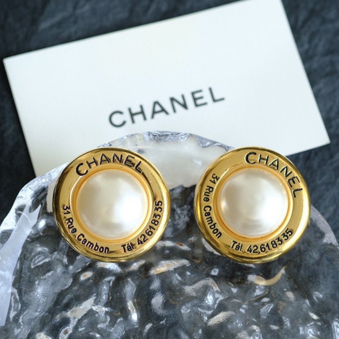 95新 Chanel/香奈儿 泡泡中古Chanel 康鹏珍珠耳夹