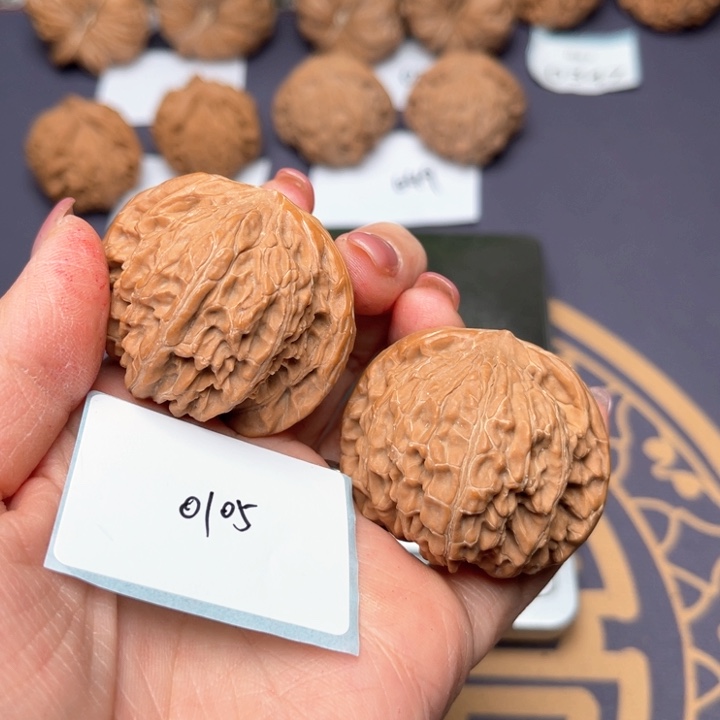 文玩核桃把件42磨盘 0105