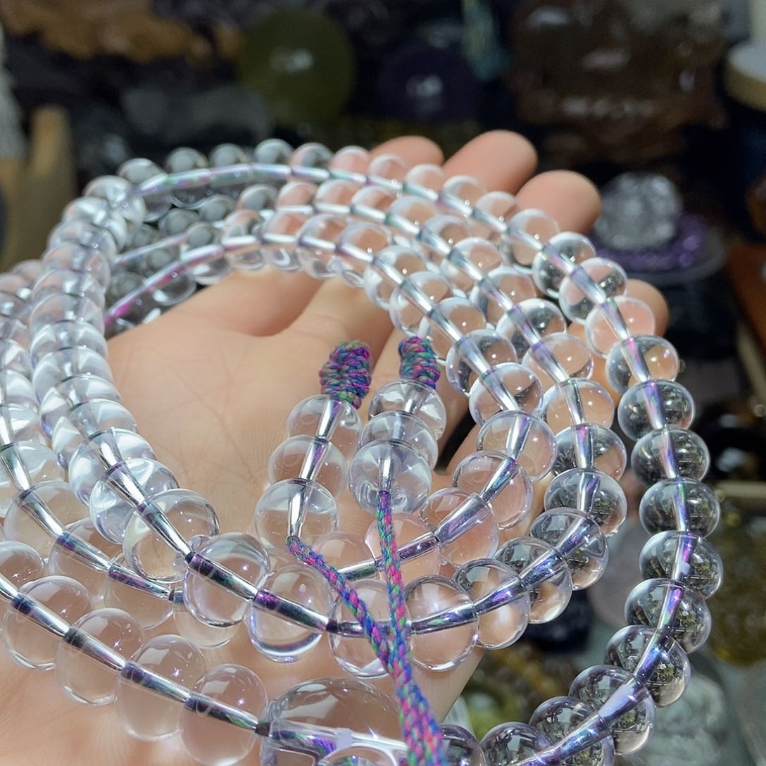水晶套链未镶嵌水晶108颗念珠