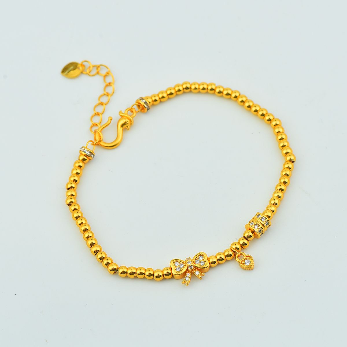 铜合金手链 新款点zuan蝴蝶结爱心算盘手链在逃公主甜美时尚百搭