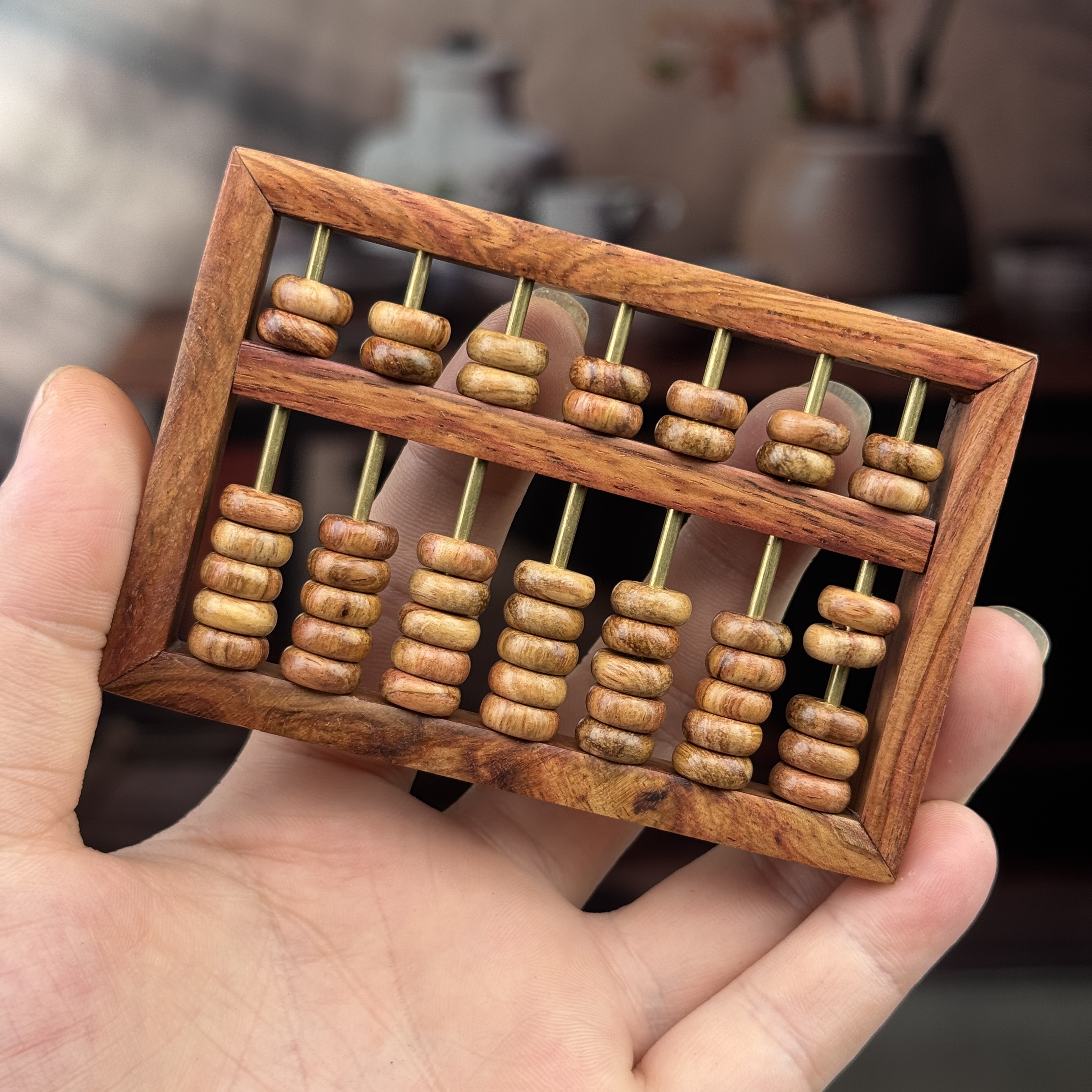 海南黄花梨算盘把件6.5*9.5(无礼盒)K51