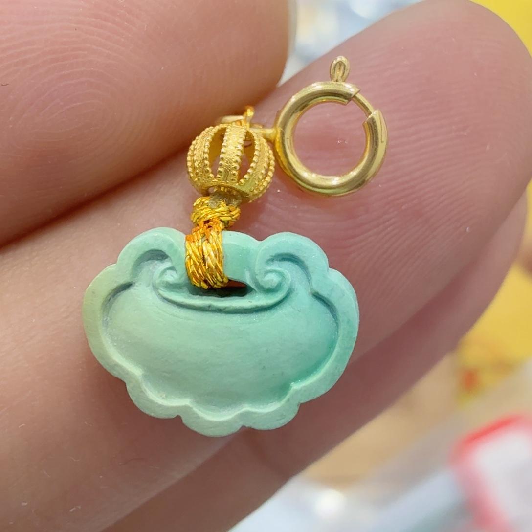 绿松石18K金镶嵌珠宝奇石