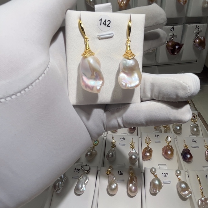 淡水珍珠耳饰银S925镶嵌?*