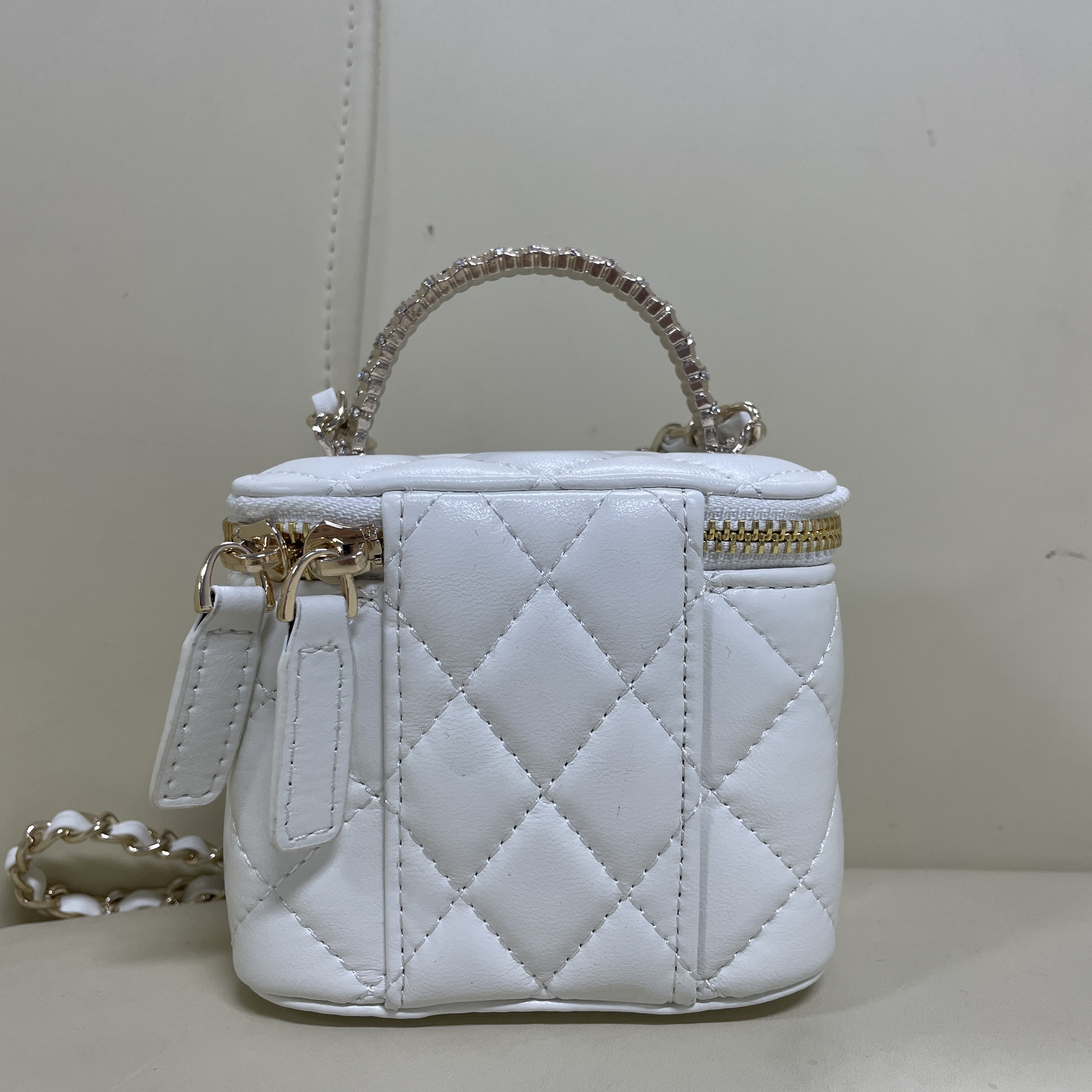 时尚潮流真皮新款女包手提化妆盒 0568白色11.5cm