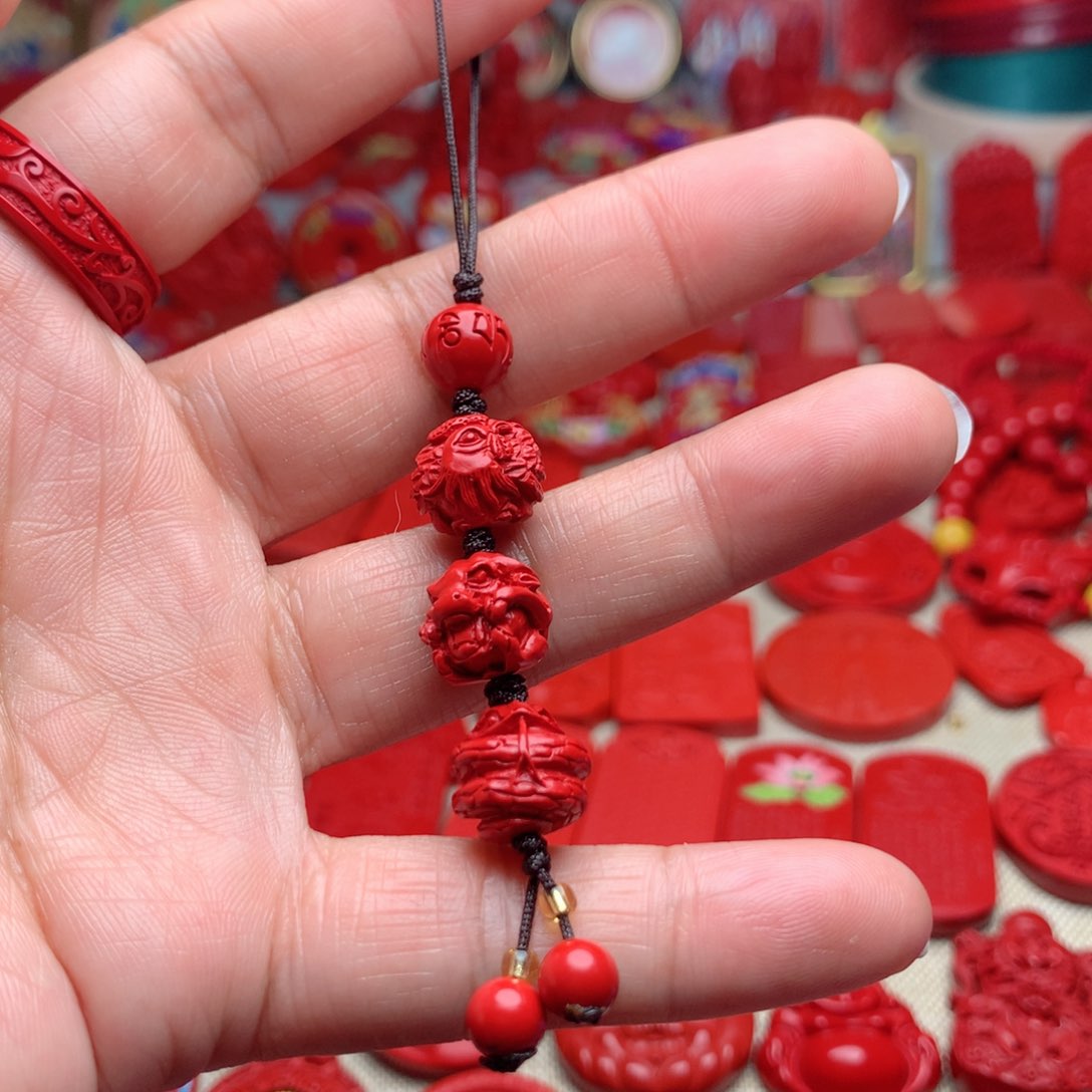 天然辰砂工艺品朱砂手机坠