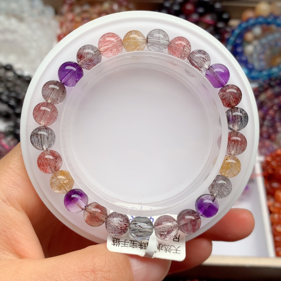 水晶手链未镶嵌糖果色超七7.8