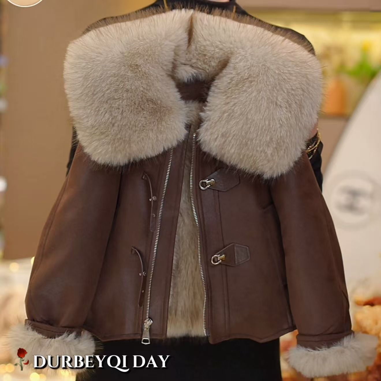 女童2026冬季新款韩版洋气可拆卸毛领纯色加绒加厚保暖外套5867