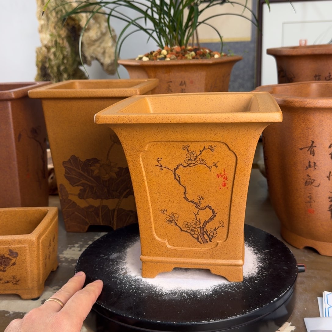 花盆紫砂紫砂花盆13.5-16.5
