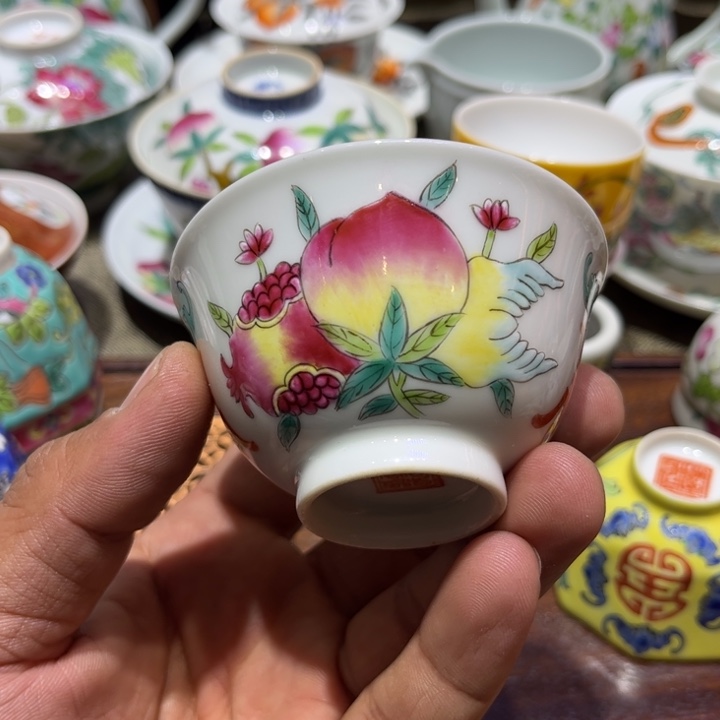 纯手绘精品盖碗杯