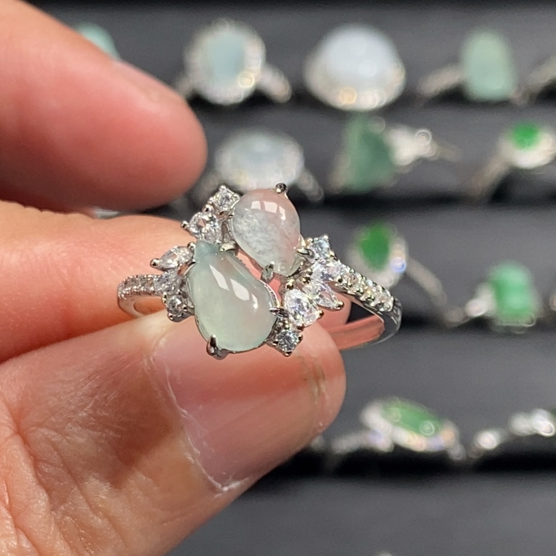 翡翠银S925镶嵌戒指