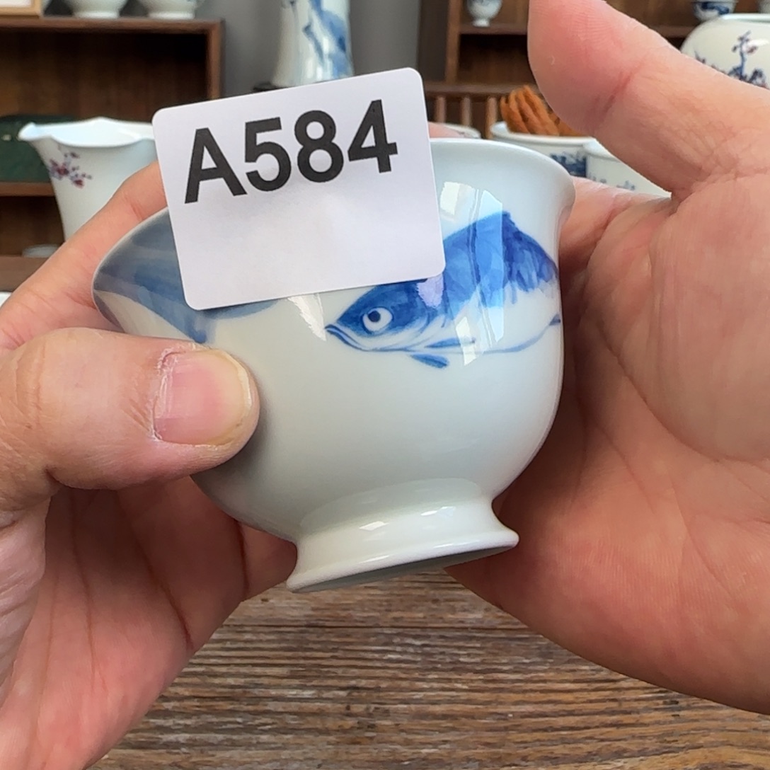 一***来一泓手作584荷花鱼盖碗