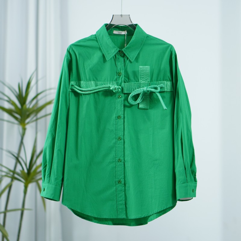 一路童行  谷系列 B124 品牌撤柜女装简约长袖衬衫 222FCS301