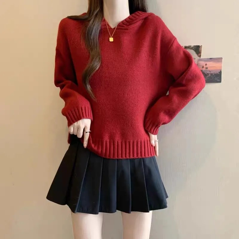 毛针织衫冬季拼接加厚薄款女韩版秋冬显瘦长袖常规