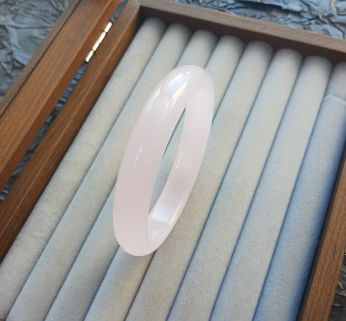 非金属仿水晶手镯 高冰高透冰粉手镯