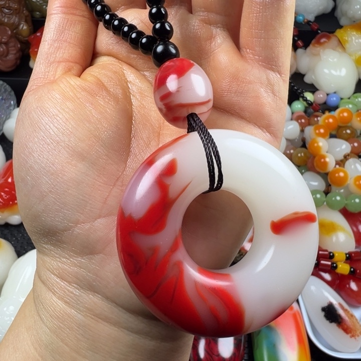 新疆戈壁五彩石金丝