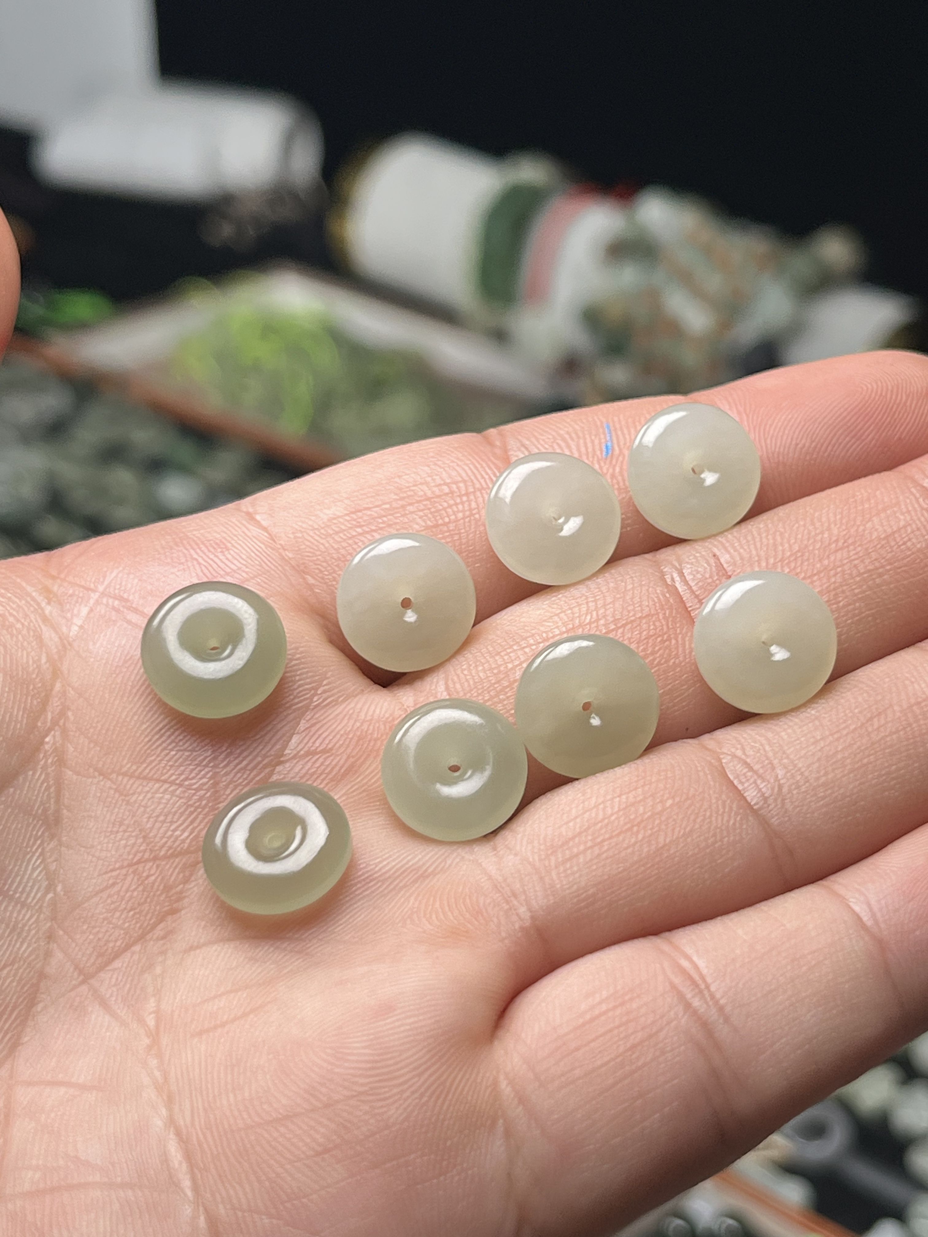 和田玉小平安扣12X4mm手串隔片小滴流 隔片diy配饰多样性发一颗