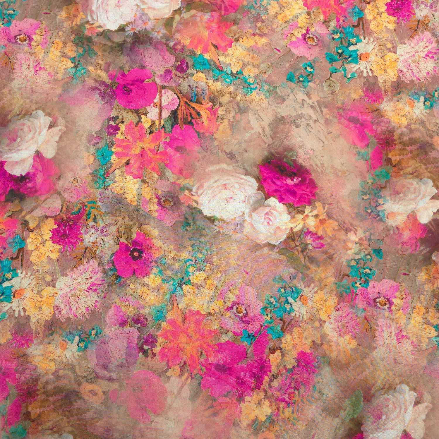 【棉绸.花团锦簇】新款棉绸面料（3米包邮）