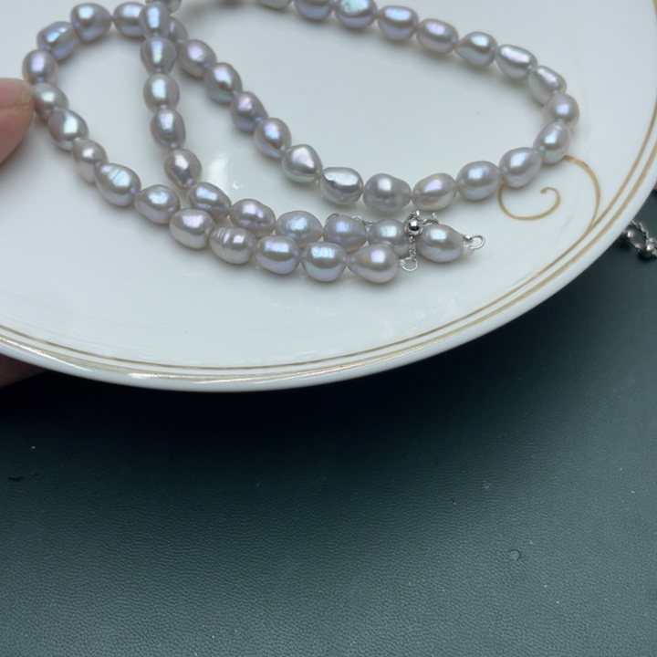 淡水珍珠项链银S925镶嵌