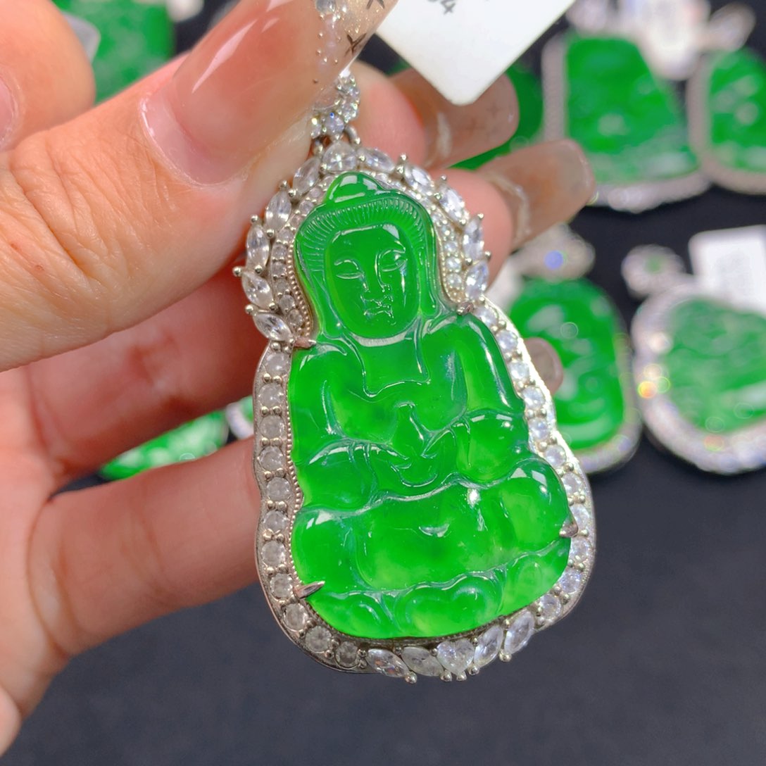 翡翠颈饰银S925镶嵌1111111111
