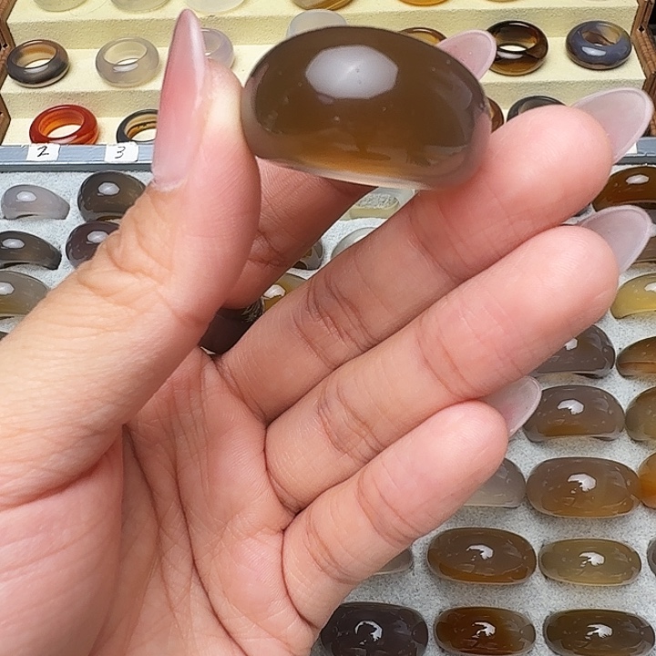 玛瑙/玉髓未镶嵌戒指16/17圈微瑕福利不退换介意勿拍有细微磕痕